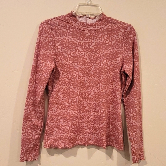 BKE Willow & Root Floral Jacquard Mock Neck Top - Picture 5 of 9
